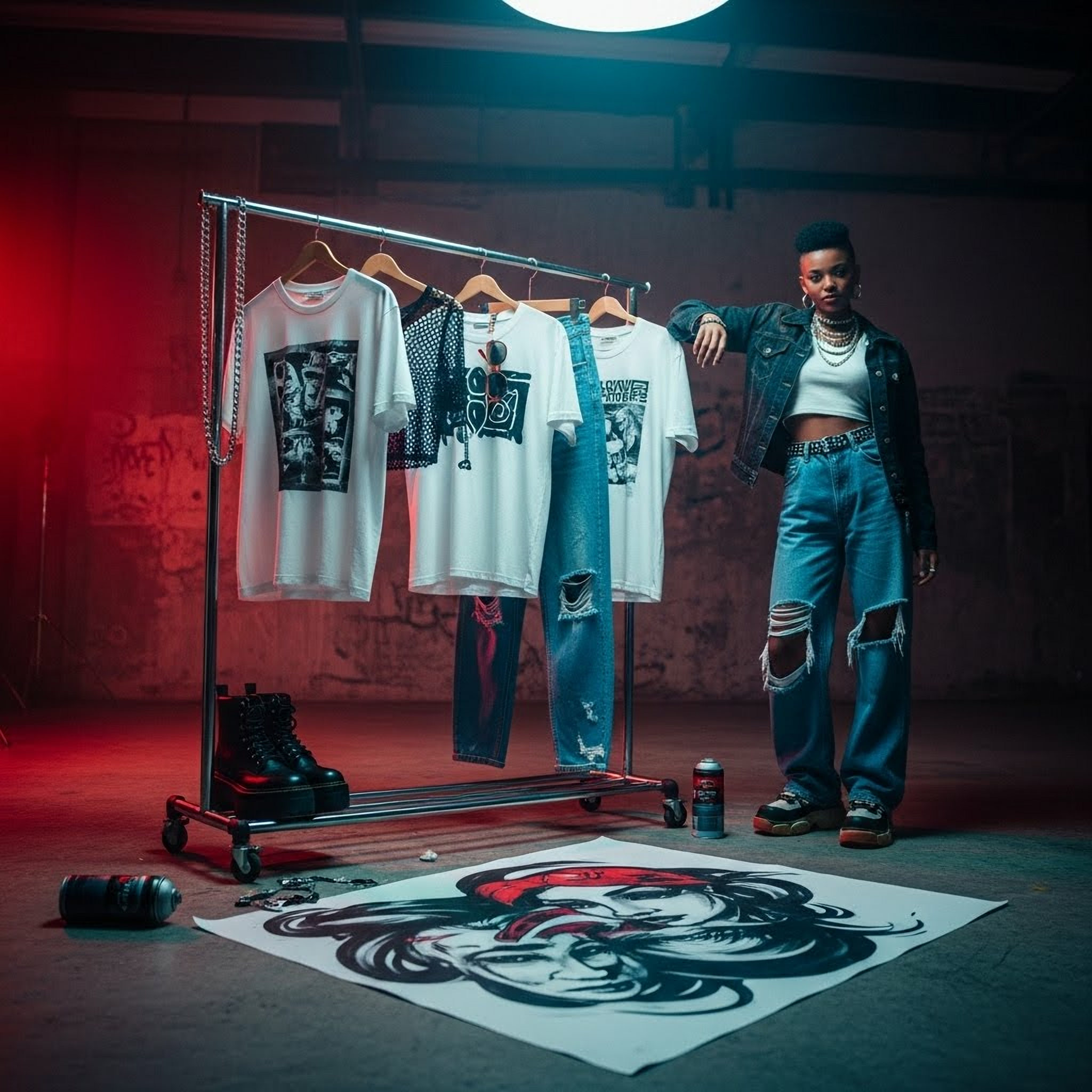 Oni Mask Oversized Tee